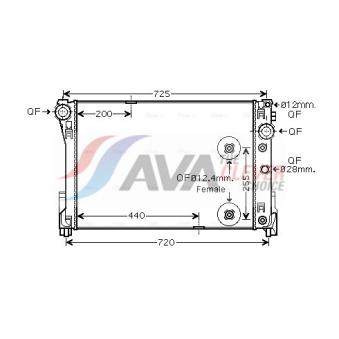 Radiateur, refroidissement du moteur AVA QUALITY COOLING MSA2546