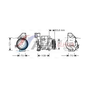 Compresseur, climatisation AVA QUALITY COOLING MSAK075