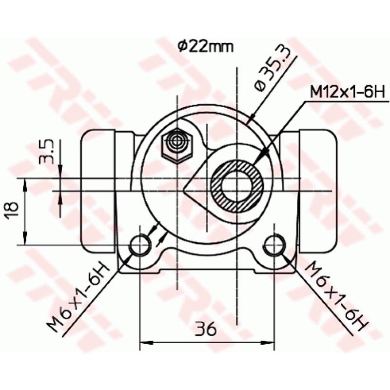 Cylindre de roue TRW BWH115 - Visuel 1