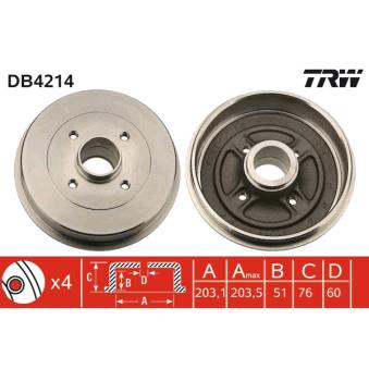 Tambour de frein TRW DB4214