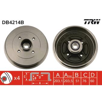 Tambour de frein TRW DB4214B
