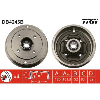 Tambour de frein TRW DB4245B