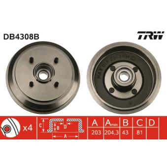 Tambour de frein TRW DB4308B