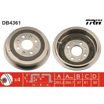 Tambour de frein TRW DB4361