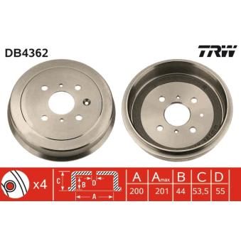 Tambour de frein TRW DB4362