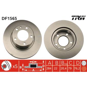 Jeu de 2 disques de frein avant TRW DF1565