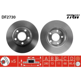 Jeu de 2 disques de frein avant TRW DF2730