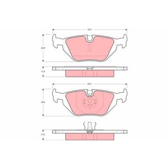Jeu de 4 plaquettes de frein arrière TRW