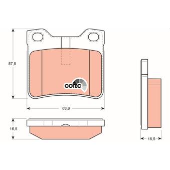 Jeu de 4 plaquettes de frein arrière TRW