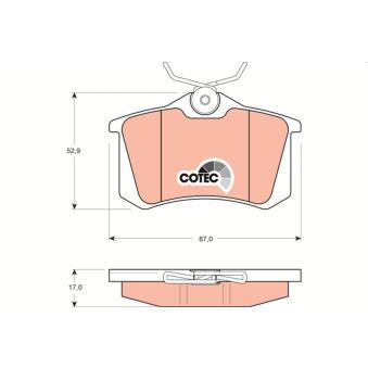 Jeu de 4 plaquettes de frein arrière TRW GDB1330