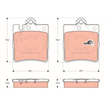 Jeu de 4 plaquettes de frein arrière TRW