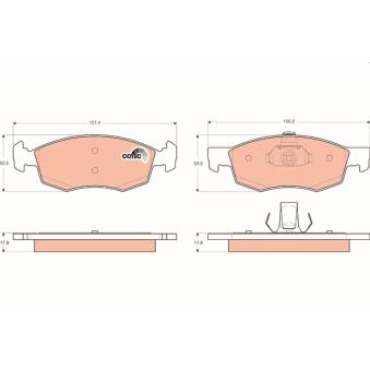 Jeu de 4 plaquettes de frein avant TRW