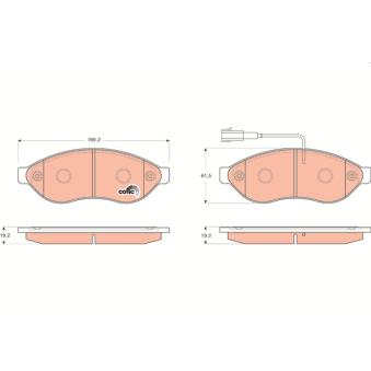 Jeu de 4 plaquettes de frein avant TRW