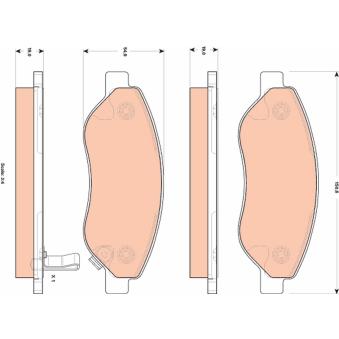 Jeu de 4 plaquettes de frein avant TRW