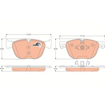 Jeu de 4 plaquettes de frein avant TRW