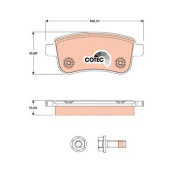 Jeu de 4 plaquettes de frein arrière TRW