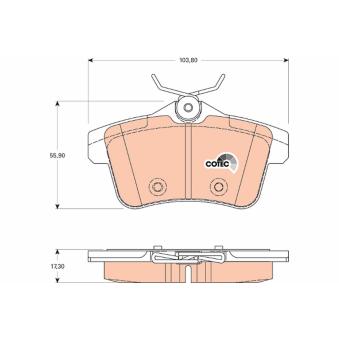 Jeu de 4 plaquettes de frein arrière TRW
