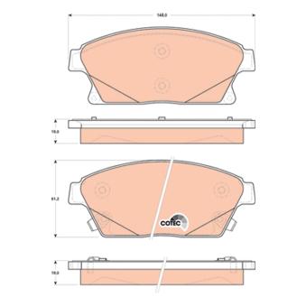 Jeu de 4 plaquettes de frein avant TRW