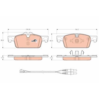 Jeu de 4 plaquettes de frein avant TRW