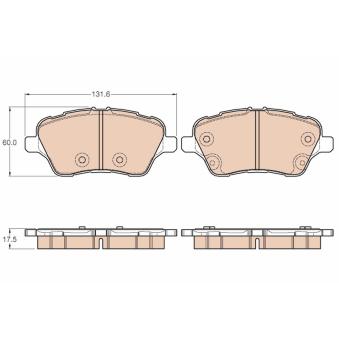 Jeu de 4 plaquettes de frein avant TRW