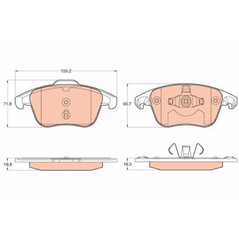 Jeu de 4 plaquettes de frein avant TRW