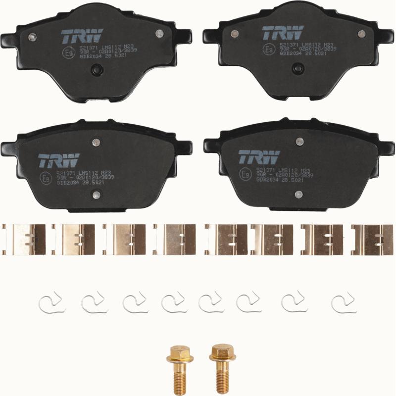 Jeu de 4 plaquettes de frein arrière TRW GDB2034 - Visuel 1