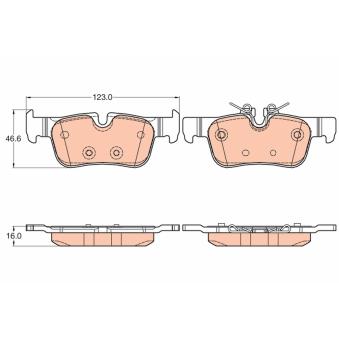 Jeu de 4 plaquettes de frein arrière TRW