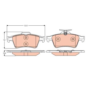 Jeu de 4 plaquettes de frein arrière TRW