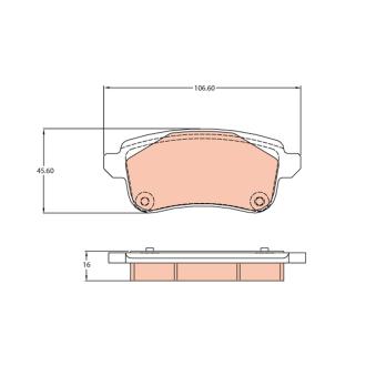 Jeu de 4 plaquettes de frein arrière TRW