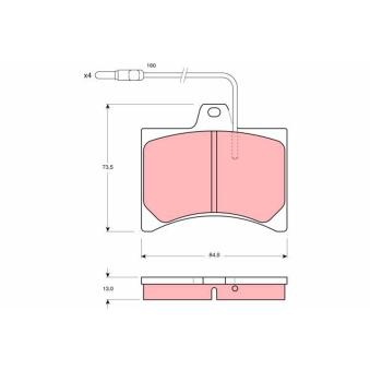 Jeu de 4 plaquettes de frein avant TRW