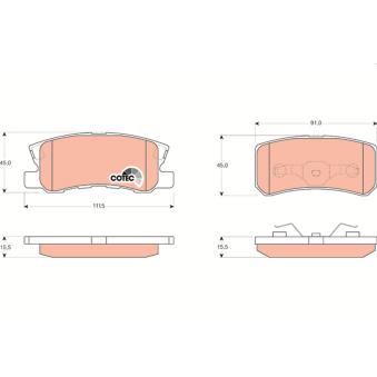 Jeu de 4 plaquettes de frein arrière TRW