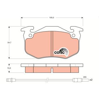 Jeu de 4 plaquettes de frein avant TRW