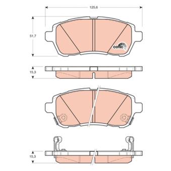 Jeu de 4 plaquettes de frein avant TRW
