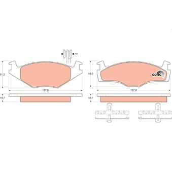 Jeu de 4 plaquettes de frein avant TRW GDB454
