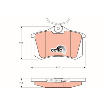 Jeu de 4 plaquettes de frein arrière TRW