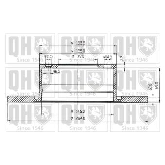 Jeu de 2 disques de frein avant QUINTON HAZELL BDC3294