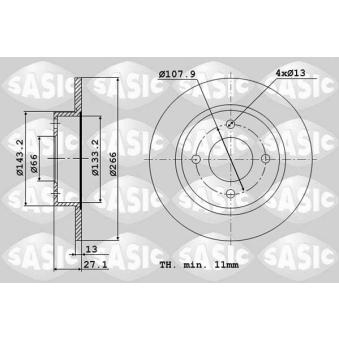 Jeu de 2 disques de frein avant SASIC