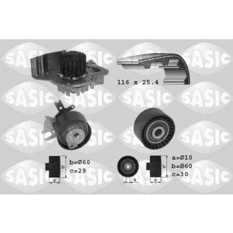 Pompe à eau + kit de courroie de distribution SASIC 3900007