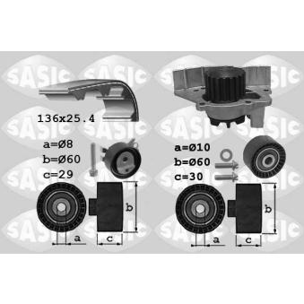 Pompe à eau + kit de courroie de distribution SASIC 3900034