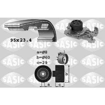 Pompe à eau + kit de courroie de distribution SASIC 3904029