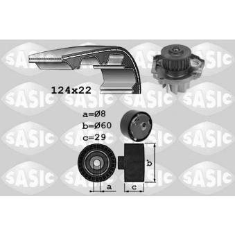 Pompe à eau + kit de courroie de distribution SASIC 3906037