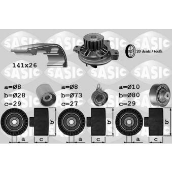 Pompe à eau + kit de courroie de distribution SASIC 3906059