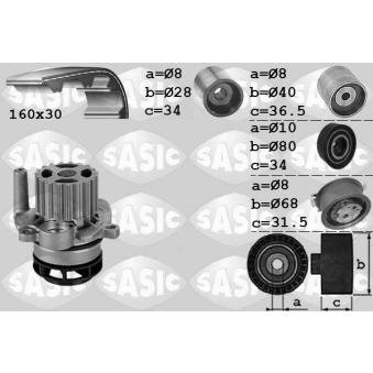 Pompe à eau + kit de courroie de distribution SASIC 3906081