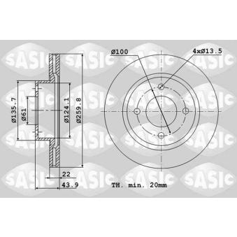 Jeu de 2 disques de frein avant SASIC