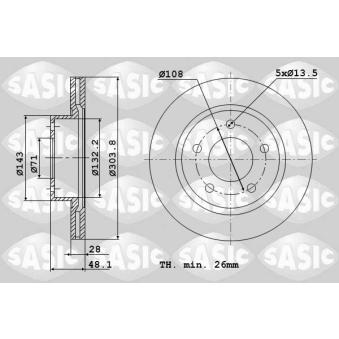 Jeu de 2 disques de frein avant SASIC