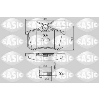 Jeu de 4 plaquettes de frein arrière SASIC