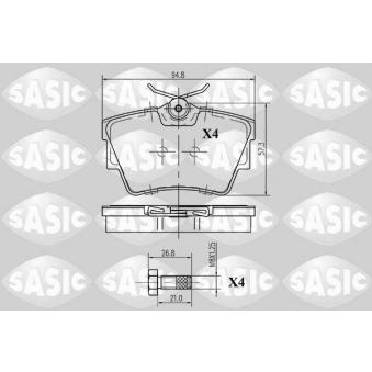 Jeu de 4 plaquettes de frein arrière SASIC