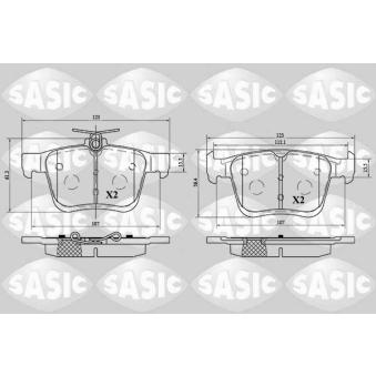 Jeu de 4 plaquettes de frein arrière SASIC