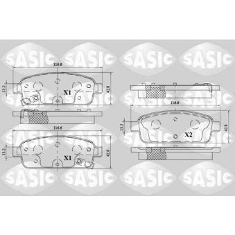 Jeu de 4 plaquettes de frein arrière SASIC