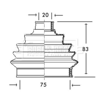 Joint-soufflet, arbre de commande BORG & BECK BCB2004